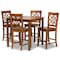 Baxton Studio Nicolette Modern and Contemporary Walnut Brown Finished Wood 5-Piece Pub Set 176-11424-10903-Zoro - alternate 1